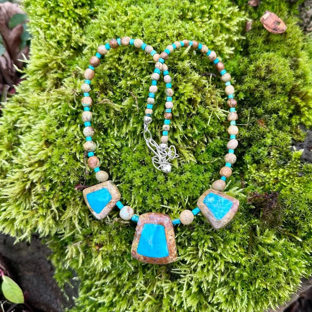 NWT | Jay King Turquoise & Jasper Necklace | Sterling Silver | 18-21” (269) - Picture 5 of 13